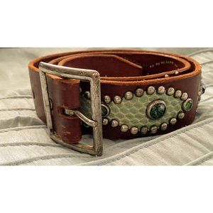 SOLD - Hollywood Trading Company HTC Studded Snakeskin Belt